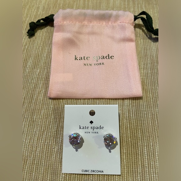 New With Tag Kate Spade Cubic Zirconia Stud Earrings - Picture 6 of 6